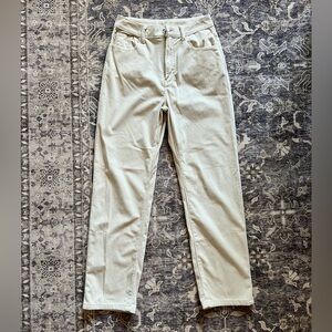 SHEIN Cream Corduroy Pants Straight Leg